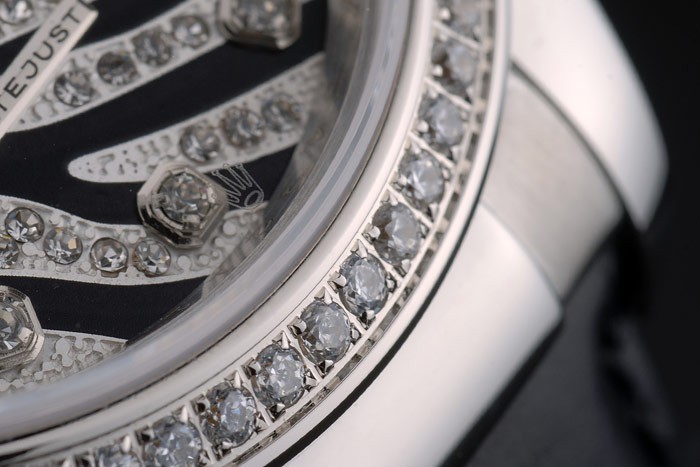 Swiss Rolex Datejust Special Edition 2012 Black Leather Strap 80252 - Image 10