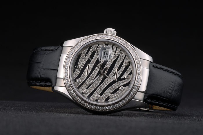 Swiss Rolex Datejust Special Edition 2012 Black Leather Strap 80252 - Image 5