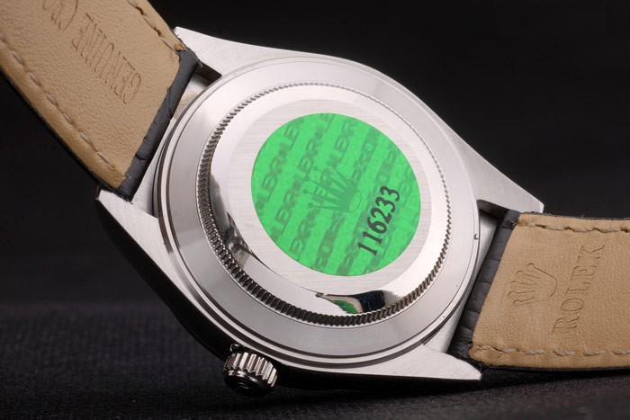 Swiss Rolex Datejust Special Edition 2012 Black Leather Strap 80252 - Image 8