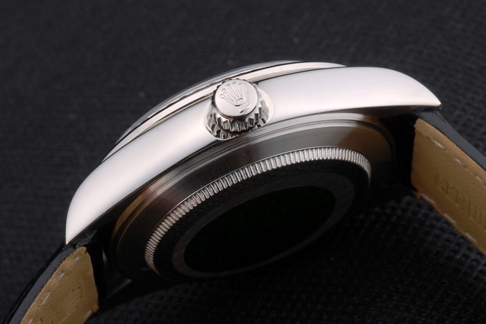 Swiss Rolex Datejust Special Edition 2012 Black Leather Strap 80252 - Image 9