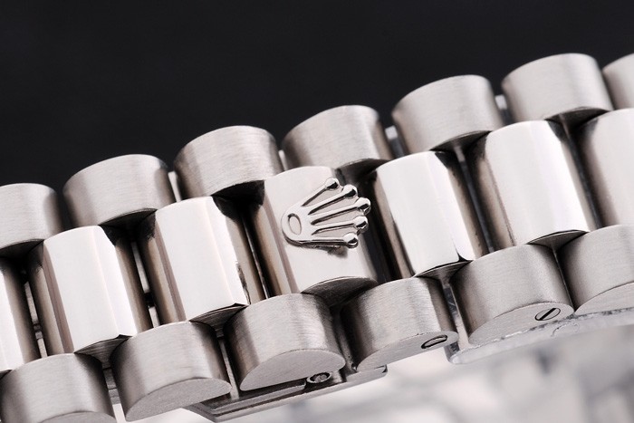 Swiss Rolex Day-Date Stainless Steel Bracelet Black Dial 80294 - Image 5