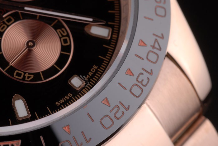 Rolex Daytona Black Ion Plated Tachymeter Rose Gold Strap Black Dial 80245 - Image 10
