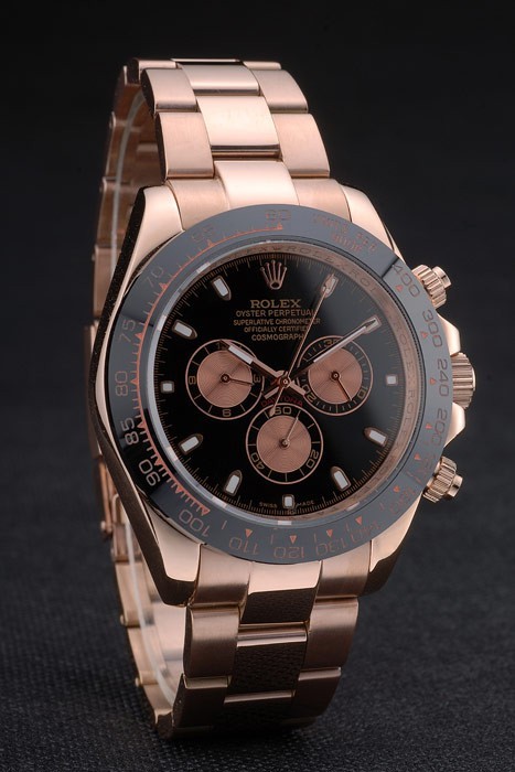 Rolex Daytona Black Ion Plated Tachymeter Rose Gold Strap Black Dial 80245 - Image 3