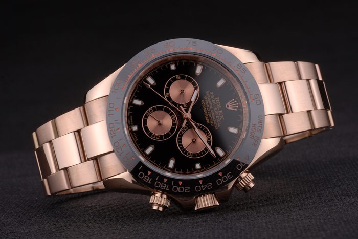 Rolex Daytona Black Ion Plated Tachymeter Rose Gold Strap Black Dial 80245 - Image 4
