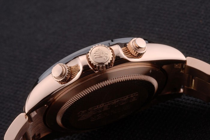 Rolex Daytona Black Ion Plated Tachymeter Rose Gold Strap Black Dial 80245 - Image 9