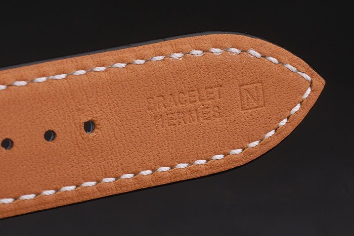 Hermes Heure H Rose Gold Diamond Encrusted Bezel Blue Leather Strap White Dial 80238 - Image 9