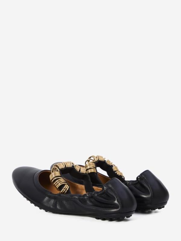 Ballet flats with eyelets
