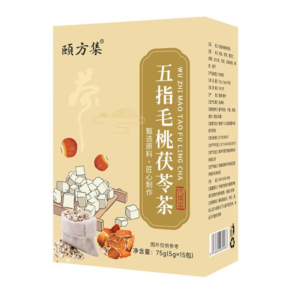 【Exclusive to Phlegm-dampness constitution】Five-finger peach kernel Poria cocos Tea,Strengthen the spleen and nourish the lung; dispel dampness and promote diuresis; promote the circulation of qi and resolve phlegm